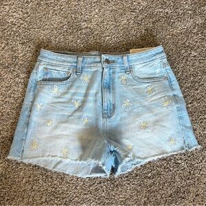 AE Embroidered Mom Jean Shorts